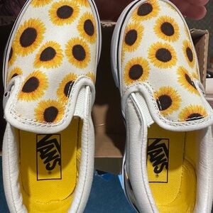 Toddler girls Vans Sunflower Pattern Slip-Ons